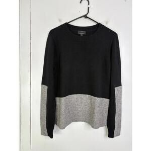 J Crew Sweater Womens Medium Cashmere Blend Speckled Woven Panel Crewneck